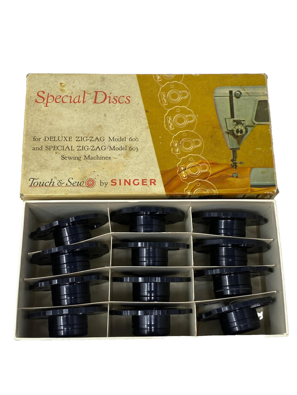 Vtg touch and Sew by Singer Special Discs for Deluxe ZIG-ZAG Model 600 and 603